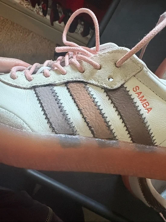 adidas Samba Platform Sneakers — White, Pink, Brown Accents - Picture 4 of 5